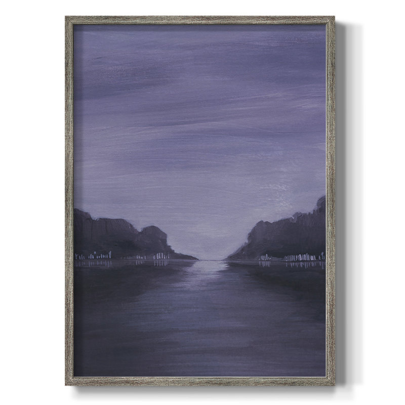 Améthyste clair de lune I, reproduction encadrée - bois massif, H 11 po x l 9 po