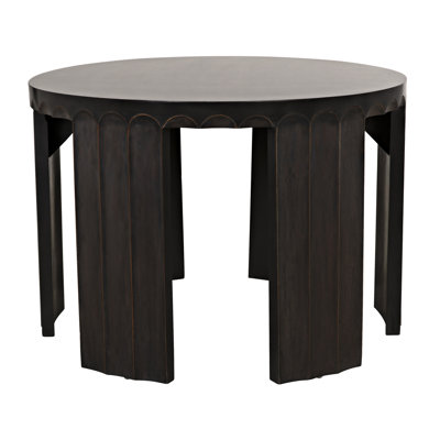 Fluted Solid Wood End Table