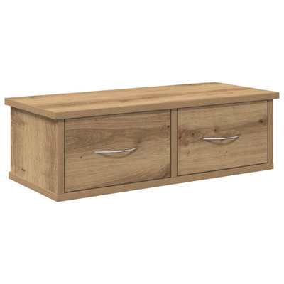 Quamarion 17 Stories Wall-Mounted Drawer Shelf 60X26x18.5 Cm Engineered Wood