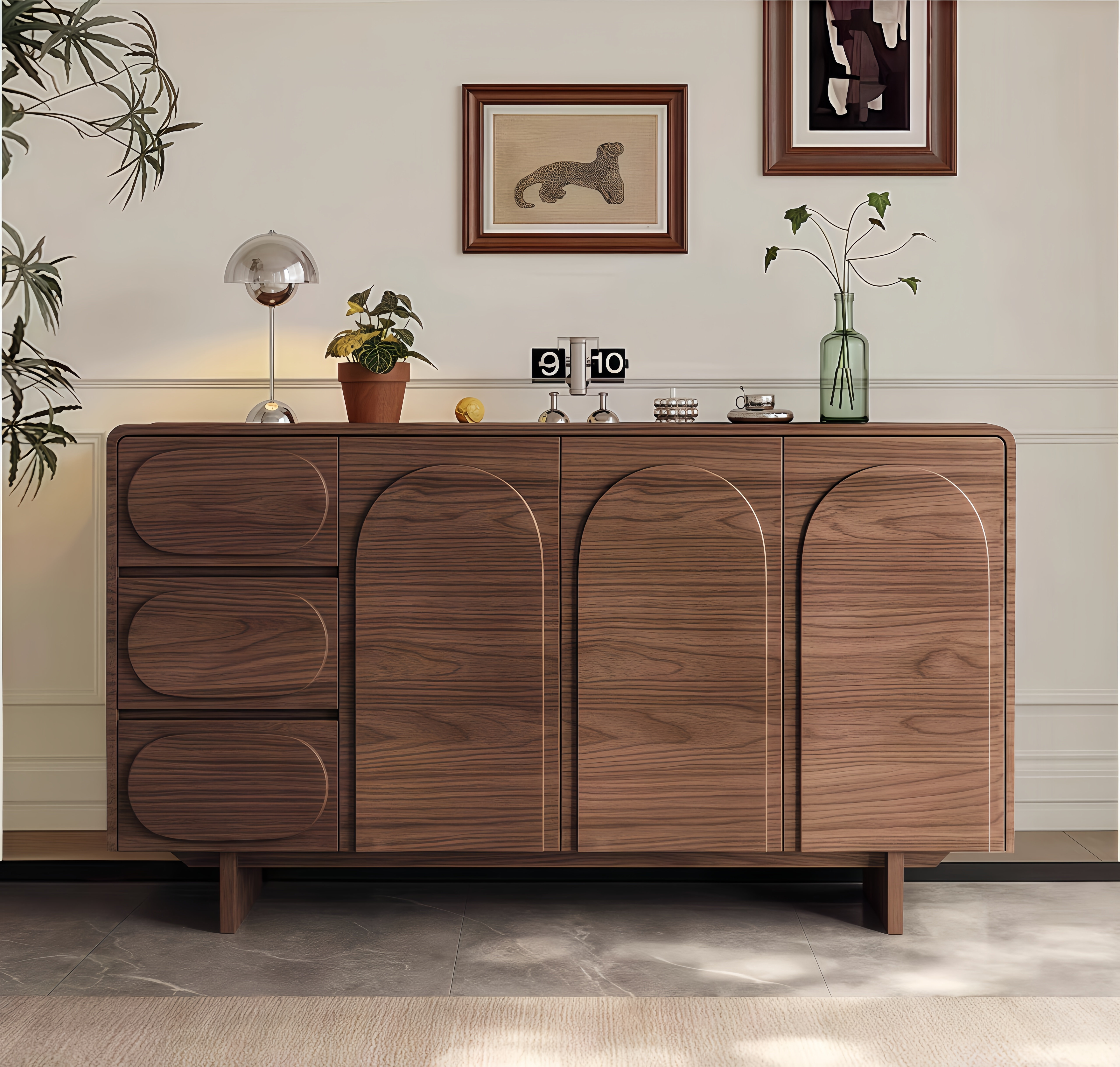 Red Barrel Studio® 59" Sideboard Buffet Cabinet With 3 Drawers and Solid Wood Base | Wayfair