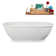 67" Streamline Soaking Matte White Freestanding Tub and Tray With Internal Drain