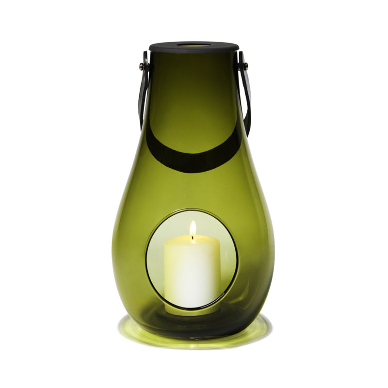 Glass Tabletop Lantern, 11.4" H x 6.7" W x 6.7" D