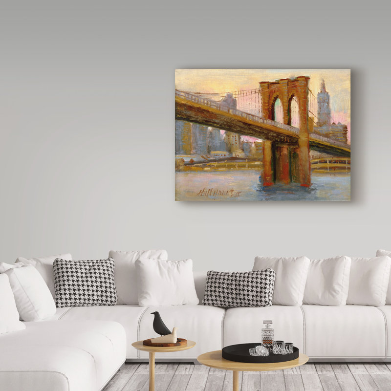 «Brooklyn Bridge Water» par Galan, reproduction d'art sur toile tendue, H 14 po x l 19 po x P 2 po