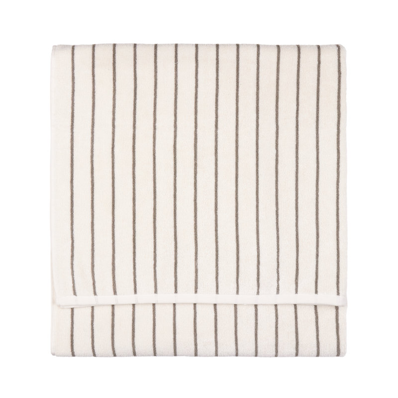 Hebden Narrow Stripe 100% Cotton Bath Sheet, Brown/Cream