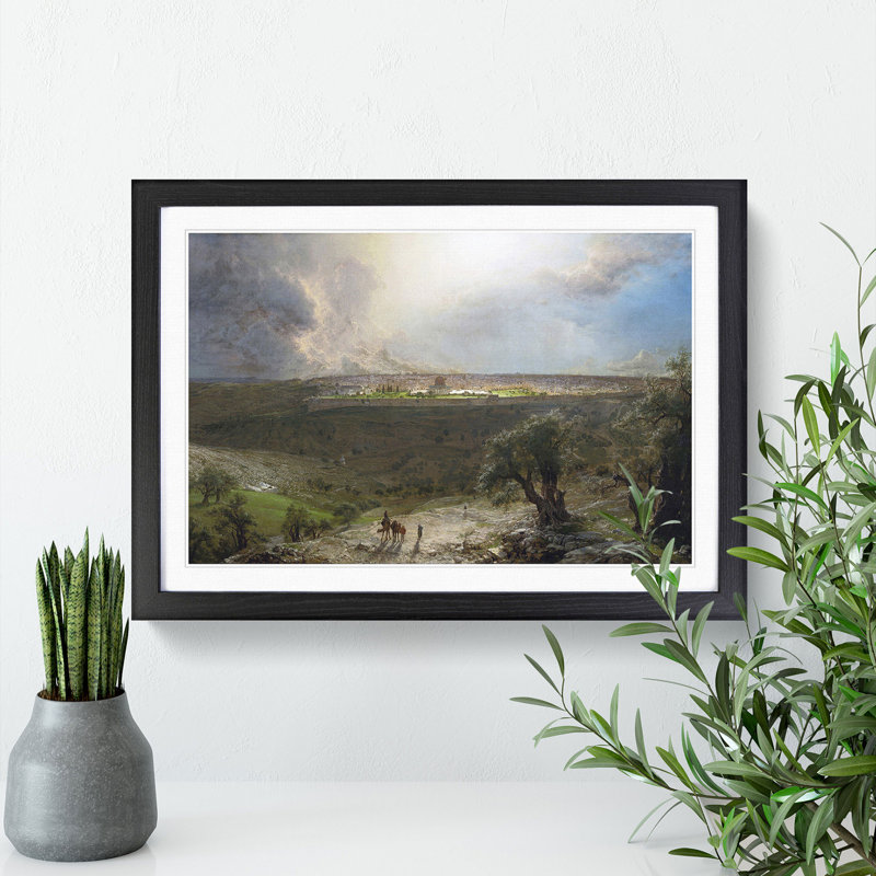 Jerusalem from the Mount of Olives by Frederic Edwin Church - Picture Frame Painting, Black, 27cm H x 36cm W x 2cm D