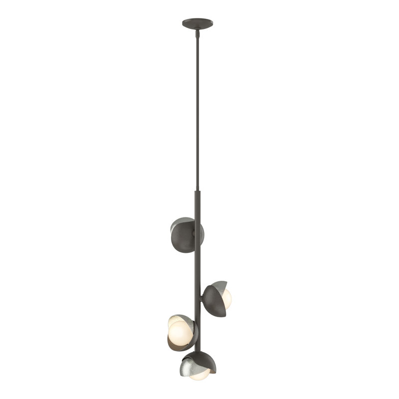 Brooklyn 4 - Light Cluster Linear Pendant, Sterling, Dark Smoke
