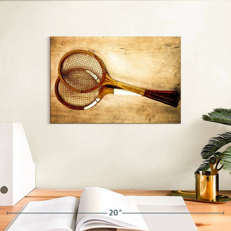 Raquettes de tennis Sireci Antique, H 8 po x l 12 po
