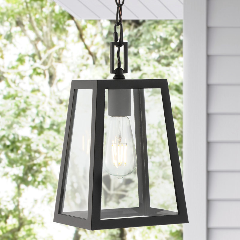 Luminaire suspendu d'extérieur 1 lumière noire / transparente Munajj
