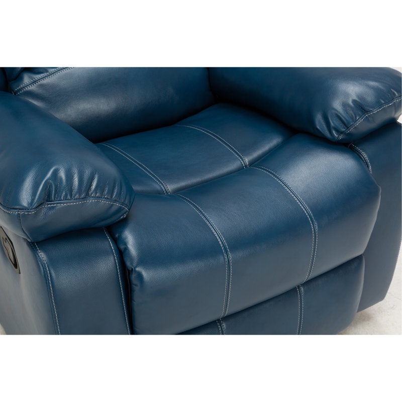 Navy Blue Leather Gel Recliner
