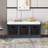 Rustic Storage Bench With 3 Removable Classic Rattan Basket , Entryway Bench With Removable Cushion (Antique Navy)