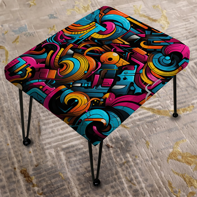 Repose-pieds Poupart Neon Graffiti Fusion