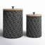2 Piece Black/White Metal Jar Set