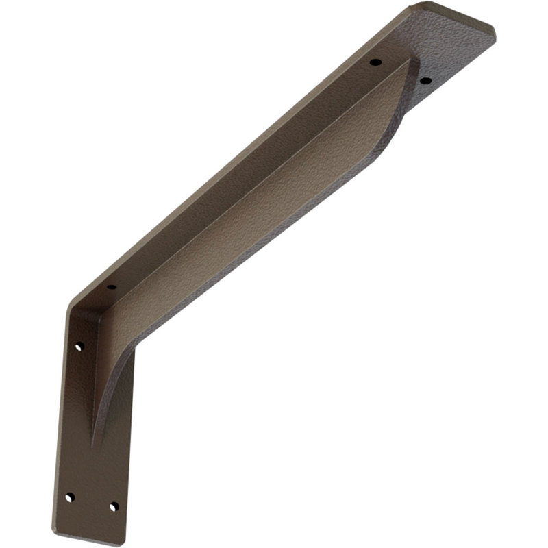 Support en acier Embrey, H 6,5 po x l 2 po x P 16 po, Brun martelé