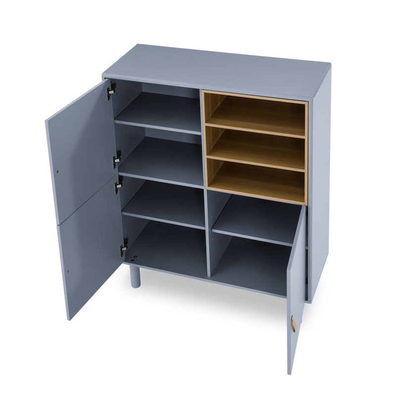 Armoire de rangement multifonctionnelle avec poignées en cuir pour le bureau