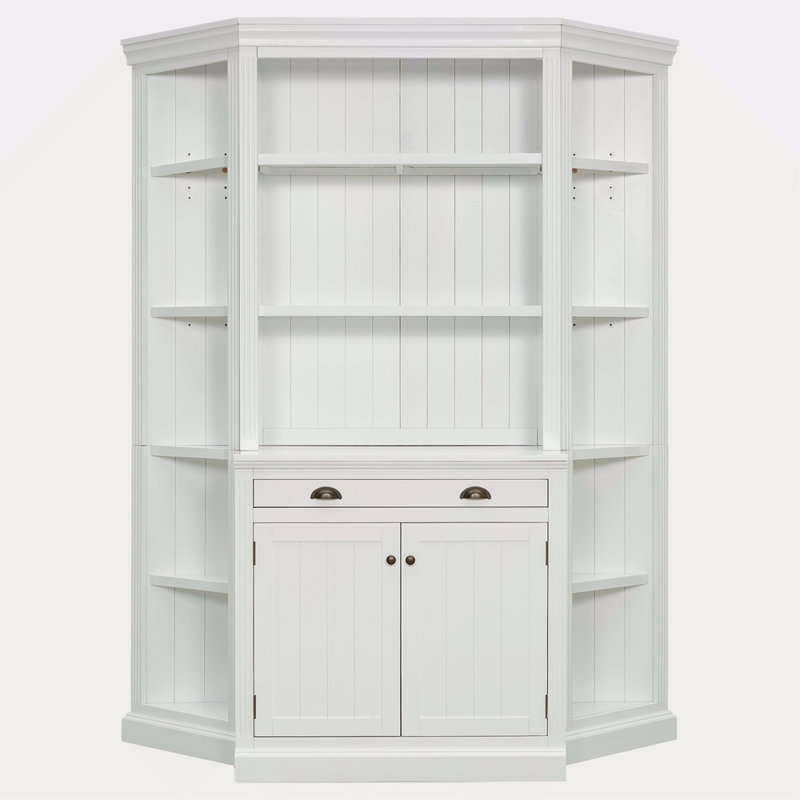 83.4"Tall Bookshelf With Two Corner Shelf Suite,Bookcase With 2 Doors And 1 Drawer,5-Tier Corner Shelf With Open Shelves,Free Standing Shelves Suite With LED Lighting For Living Room,Office,