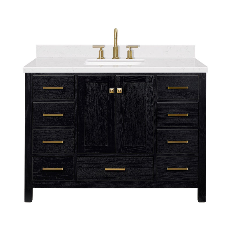 Grevera 48" Single Bathroom Vanity Set, Black Oak
