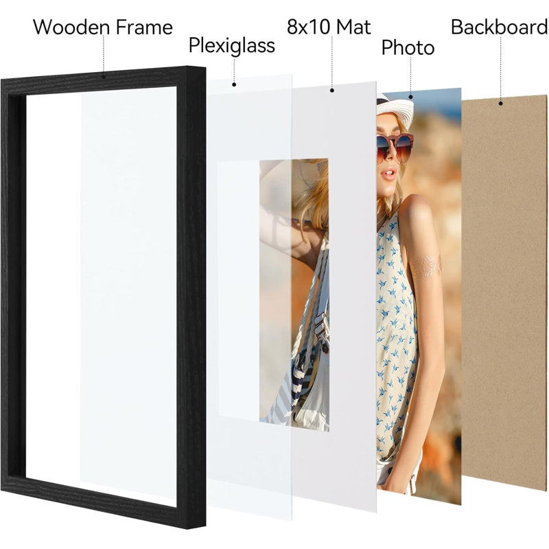 Cadre photo 11 x 14, affichage de photos 8 x 10 avec passe-partout 