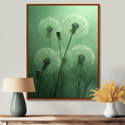 «Monocrhome Green Heather Hills Dandelion Photo», reproduction d'art mural pissenlit