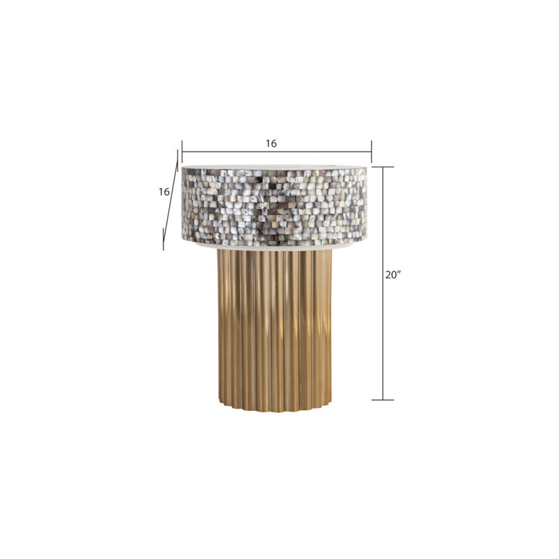 Table avec plateau en nacre