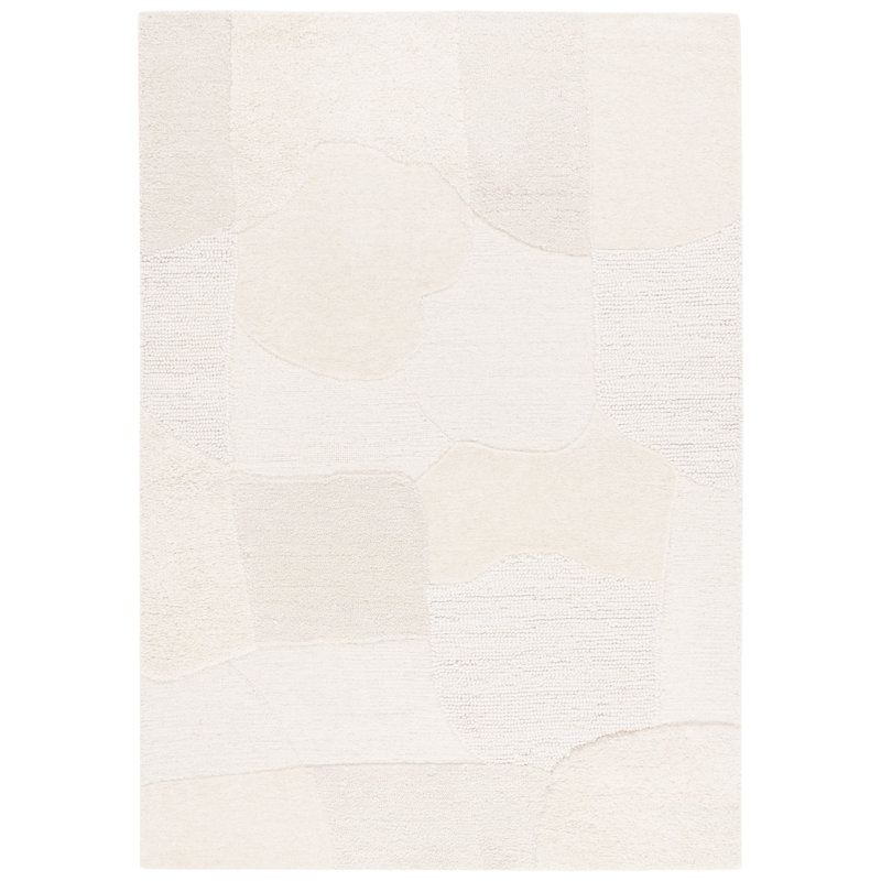 Tapis abstrait en laine et coton touffeté à la main Amaree, Rectangle 3 pi x 5 pi