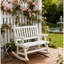 Chaises berçantes en bois durable, causeuse rustique pour patio et jardin
