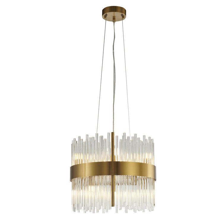 This Exquisite Chandelier Is In A Chrome Finish. The Frame Is Made Out Of Stainless Steel, And It Comes With Clear Glass Rods. The Adjustable Cord Links Make This Fixture Suitable For Most Ceiling Heights.