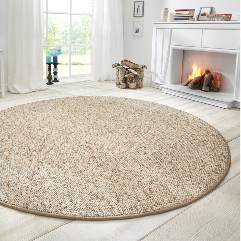 Wolly Beige Rug, Round 133cm