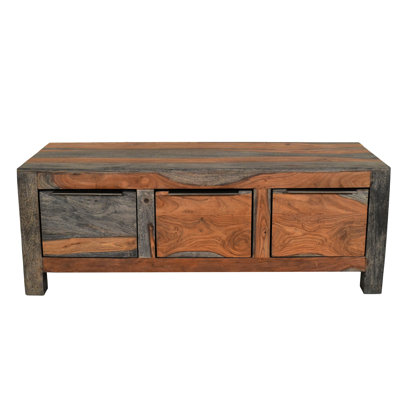 Goa Cube Solid Wood Four Leg Coffee Table with Storage