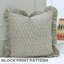 Housse de coussin Fabulsine en lin bleu clair, imprimé blocs et volants-107145609-107145613