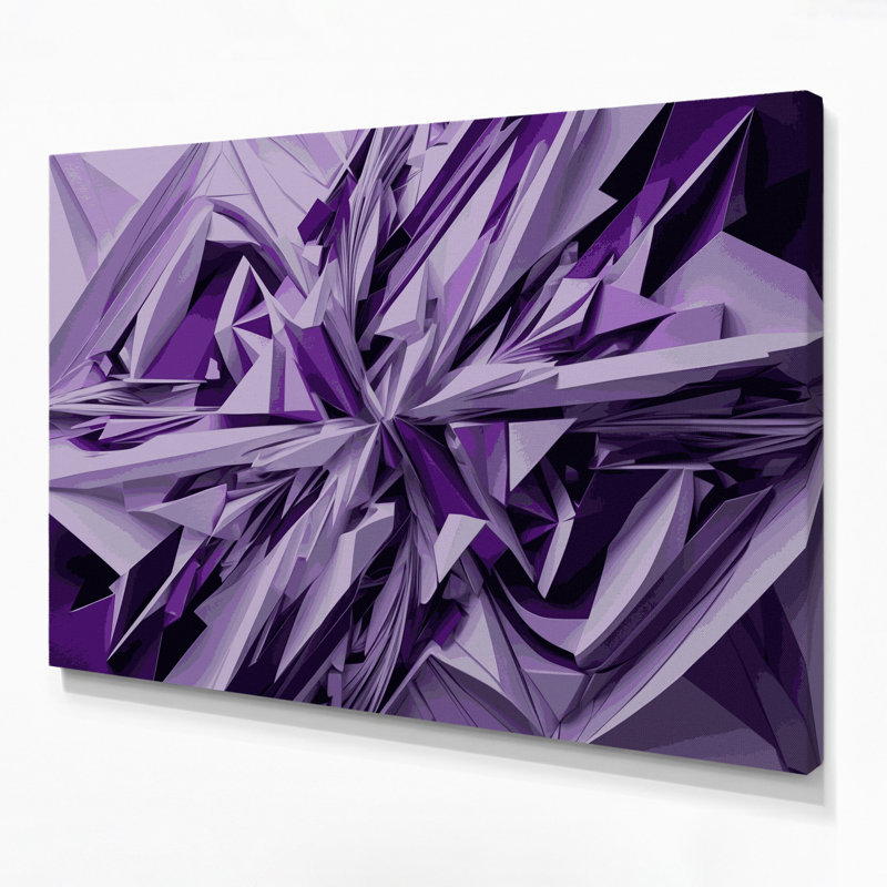 «Geometric Abstraction 34», art mural sur toile mauve, H 20 po x l 24 po