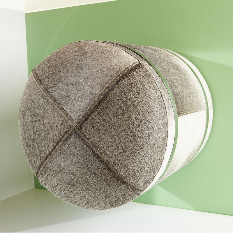 Fabulous Hyde Leather Accent Stool, Brown