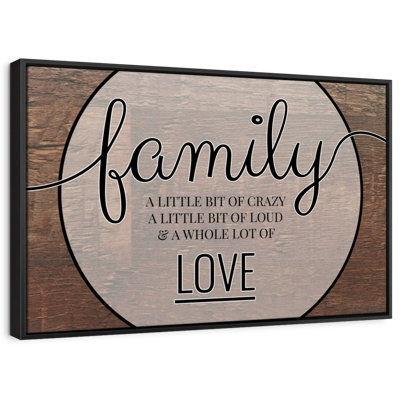 Family Love Quote Canvas Print
