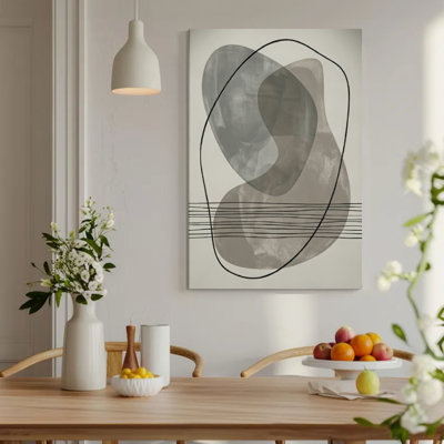 1pc Framed Abstract forms intertwine with flowing lines, Minimalist and modern art style. Print Wall Poster Home Decor Perfect Gift for Modern Artwork