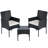 3 Piece Wicker Outdoor Patio Set, All-Weather PE Rattan Outdoor Conversation Set with Glass Table & Cushions for Balcony, Backyard-85036934