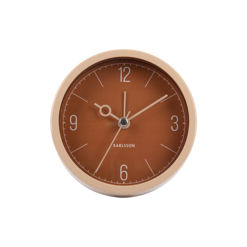 Aluminium Mechanical Alarm Tabletop Clock, Brown