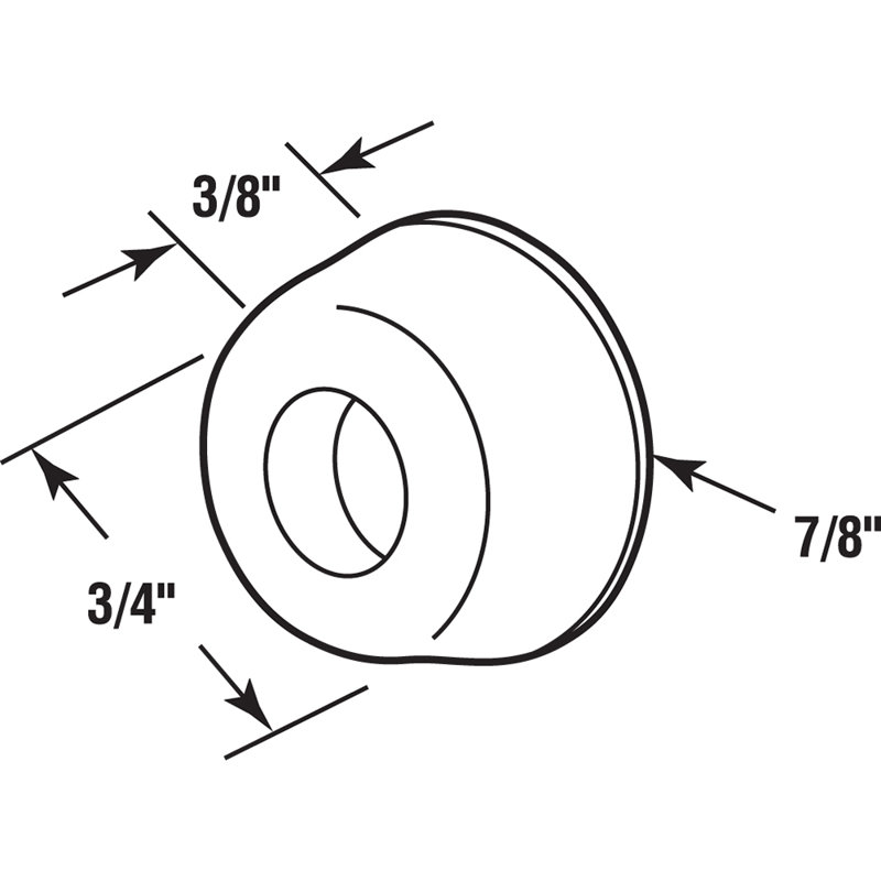 Butoir de porte de douche coulissante Prime-Line, diamètre extérieur 7/8 po, polyuréthane