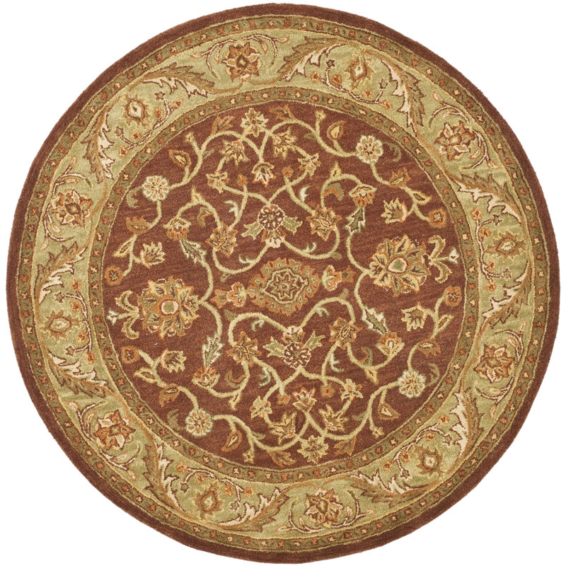 Santoyo Hand Tufted Wool Oriental Rug, Round 6'