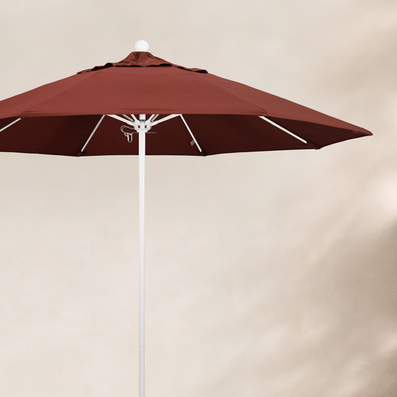 Parasol de marché 9 pi Maria, Blanc, Toile Toile Sunbrella® au henné