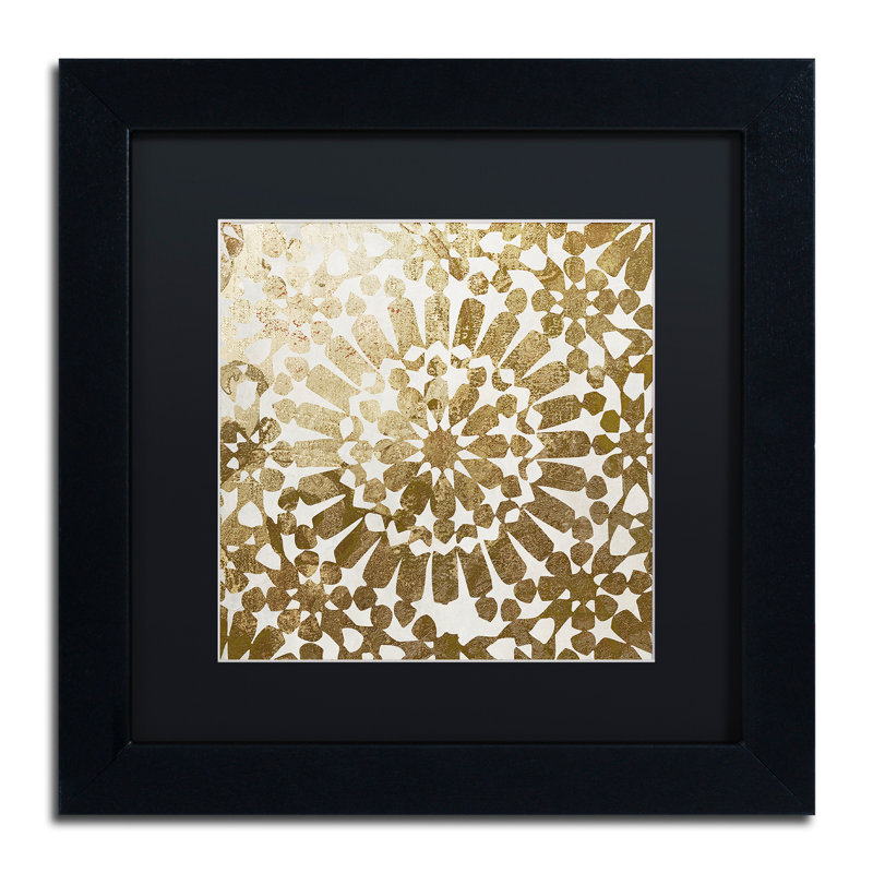 «Jadaya Moroccan Gold I» par Color Bakery, impression encadrée, Noir, H 16 po x l 16 po x P 0,5 po