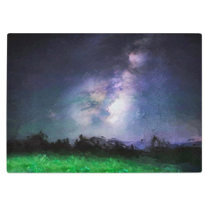 Tempered Glass Stars Above Colorado Mountains Chopping Board, 28.5 cm W x 20 cm L