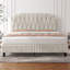 Upholstered Bed Frame with with Diamond Button-Tufted Headboard-332416920-332416923