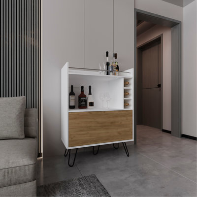 Bar Cabinet, 1 Door, 4 Shelves