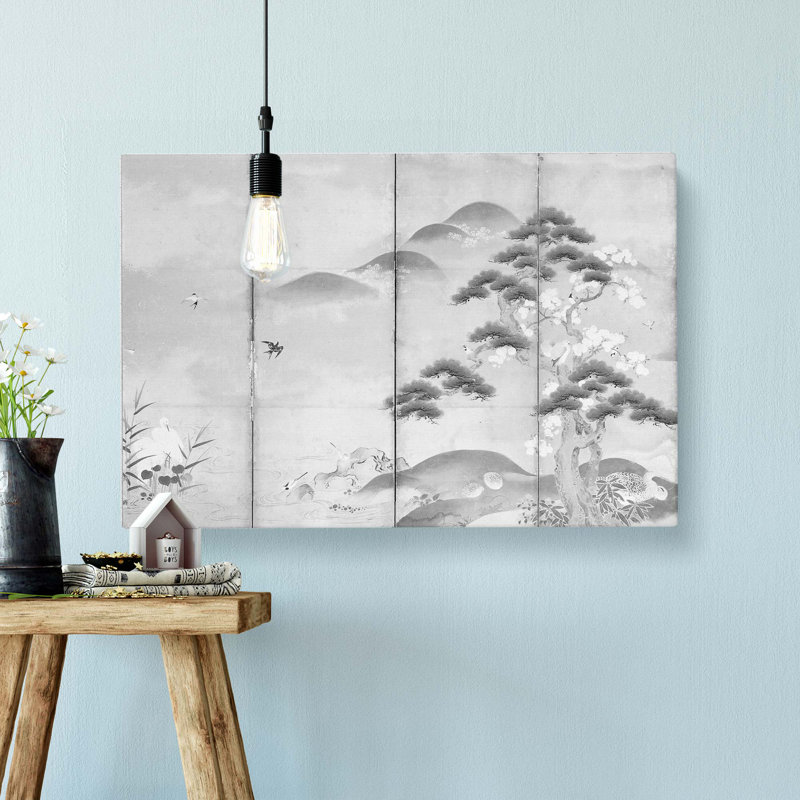 Birds & Flowers of Four Seasons by Kano Tan'yu - Wrapped Canvas, 50cm H x 76cm W x 3cm D