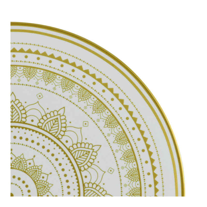 MANDALA GOLD 8 Piece Dinnerware Set, Service for 2
