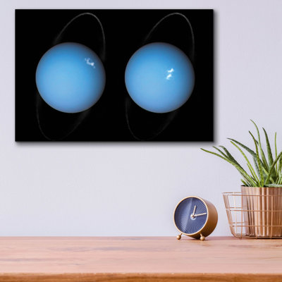  «Alien Aurorae Spotté sur Uranus par Hubble» par NASA, art mural en verre acrylique, 16 po x 12 po