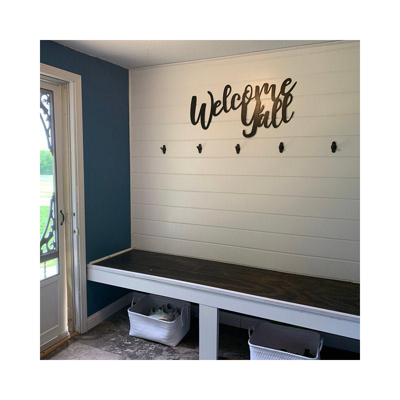 Welcome Y'all Wall Décor, 6" H x 18" W x 0.06" D