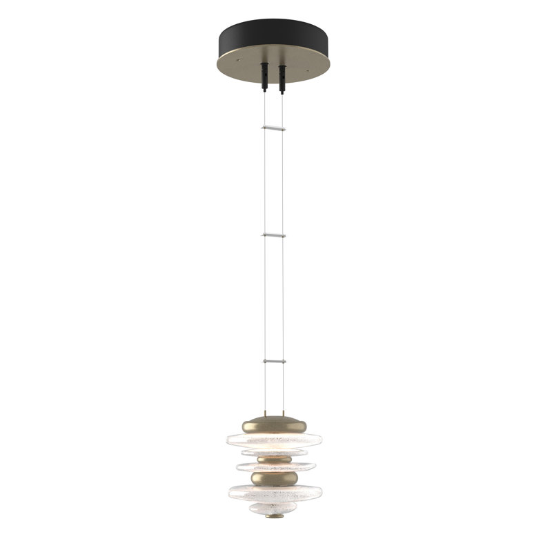 Cairn 1 - Light Single Geometric LED Pendant, 6" H x 6" W x 6" D , Oil Rubbed Bronze