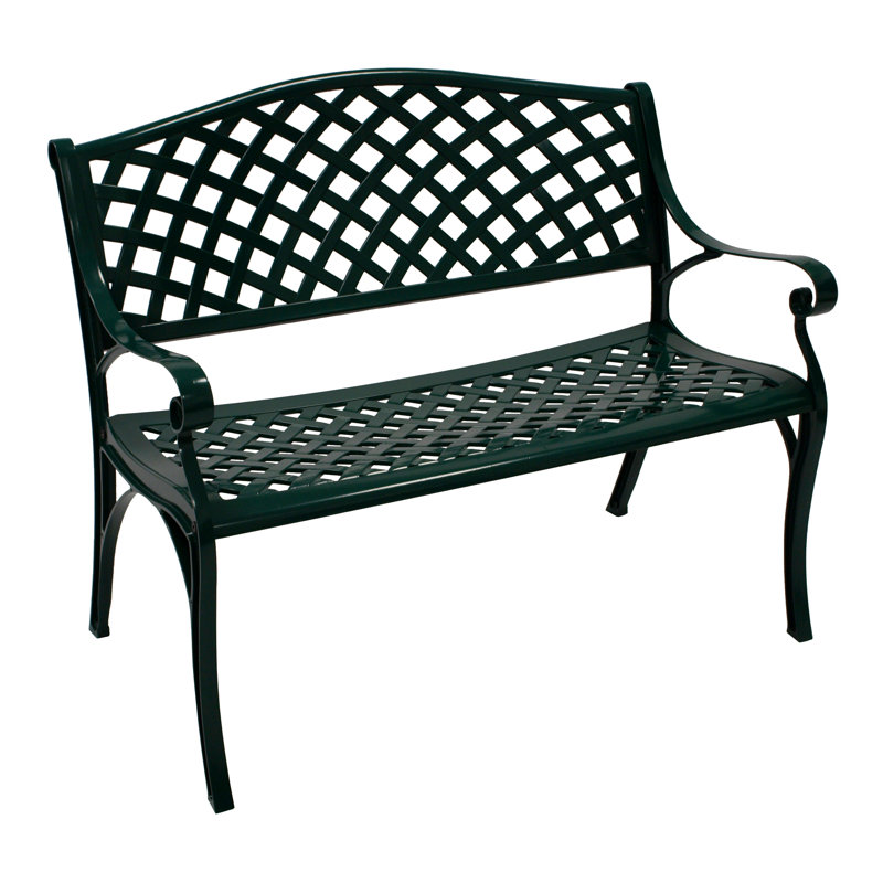 Sprague Aluminum Outdoor Bench, Dark Green