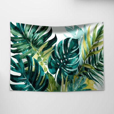 Hawaiian Stylized Leaves Wall Tapestry