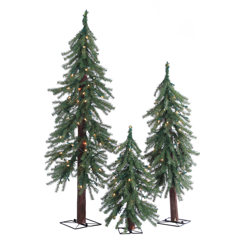 Alpine 4' Pre-Lit Pine Christmas Tree